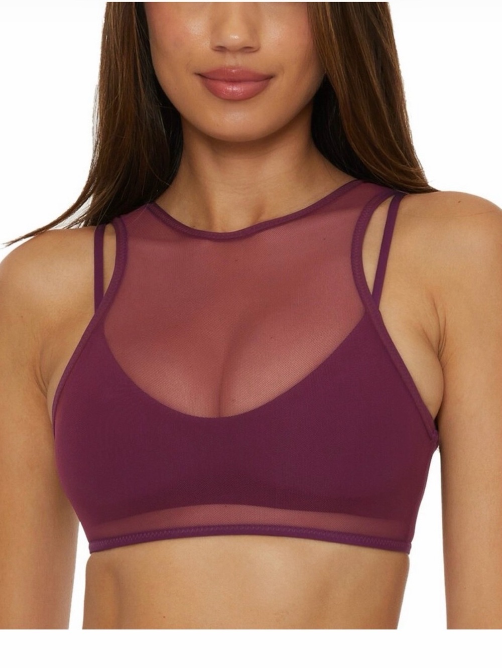 Becca Muse Mesh Overlay Swim Top